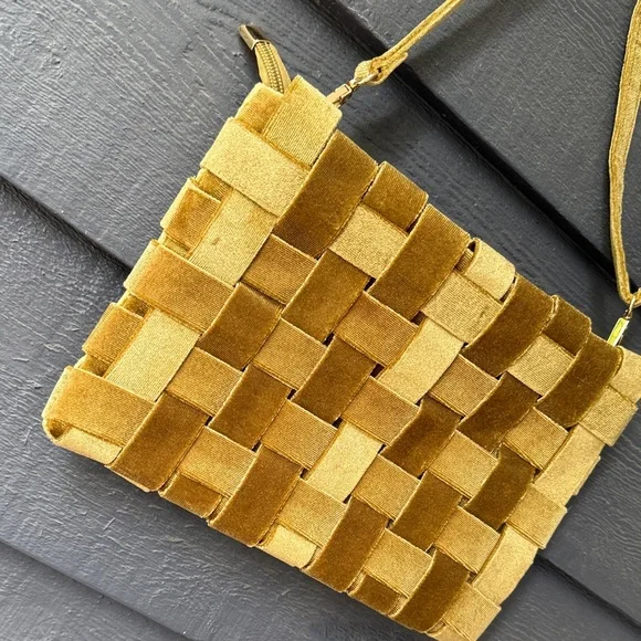Anthropologie Mustard Woven Crossbody Bag - Picture 2 of 4